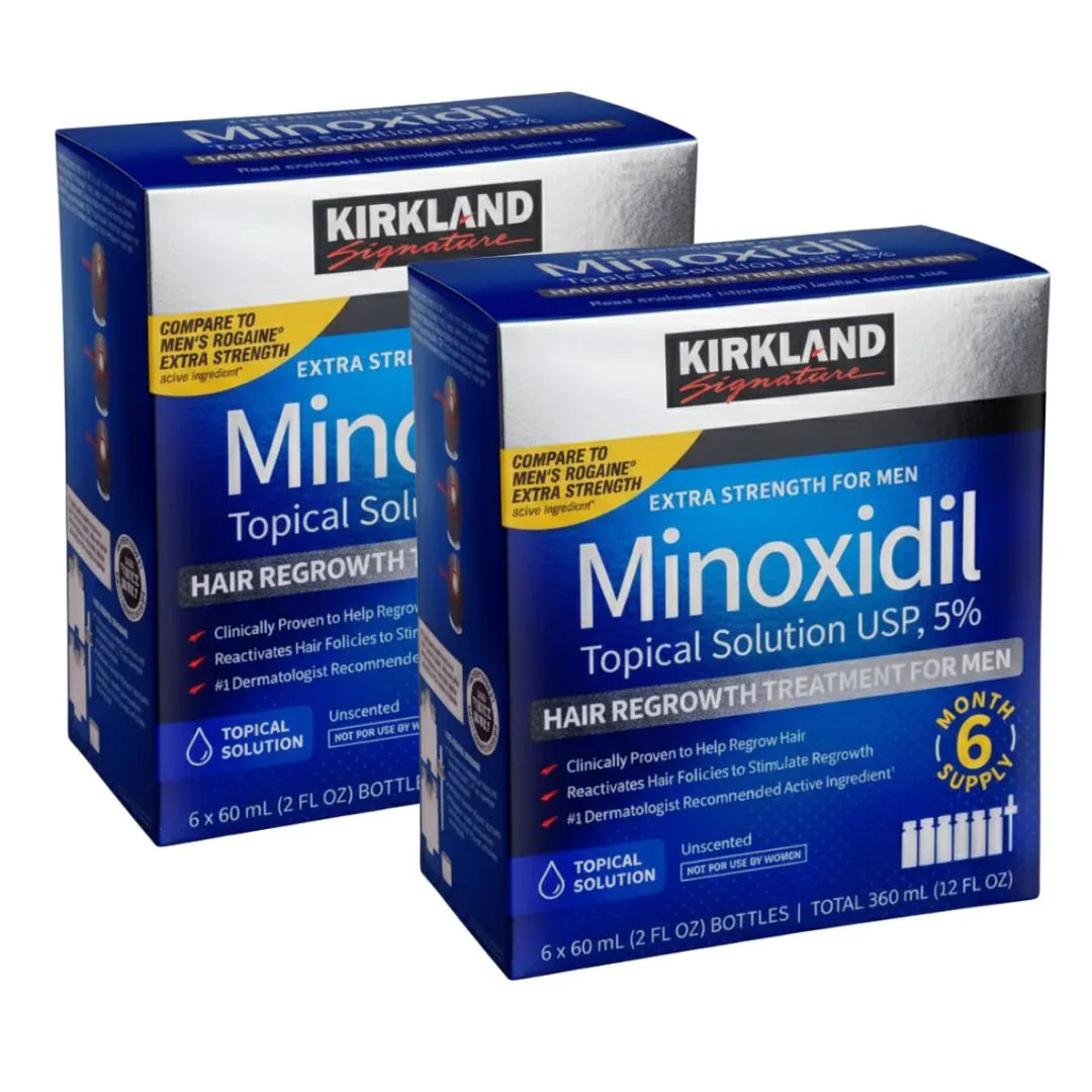 Minoxidil Kirkland 5% Original - Kit para 12 Meses (12 Frascos de 60ml)