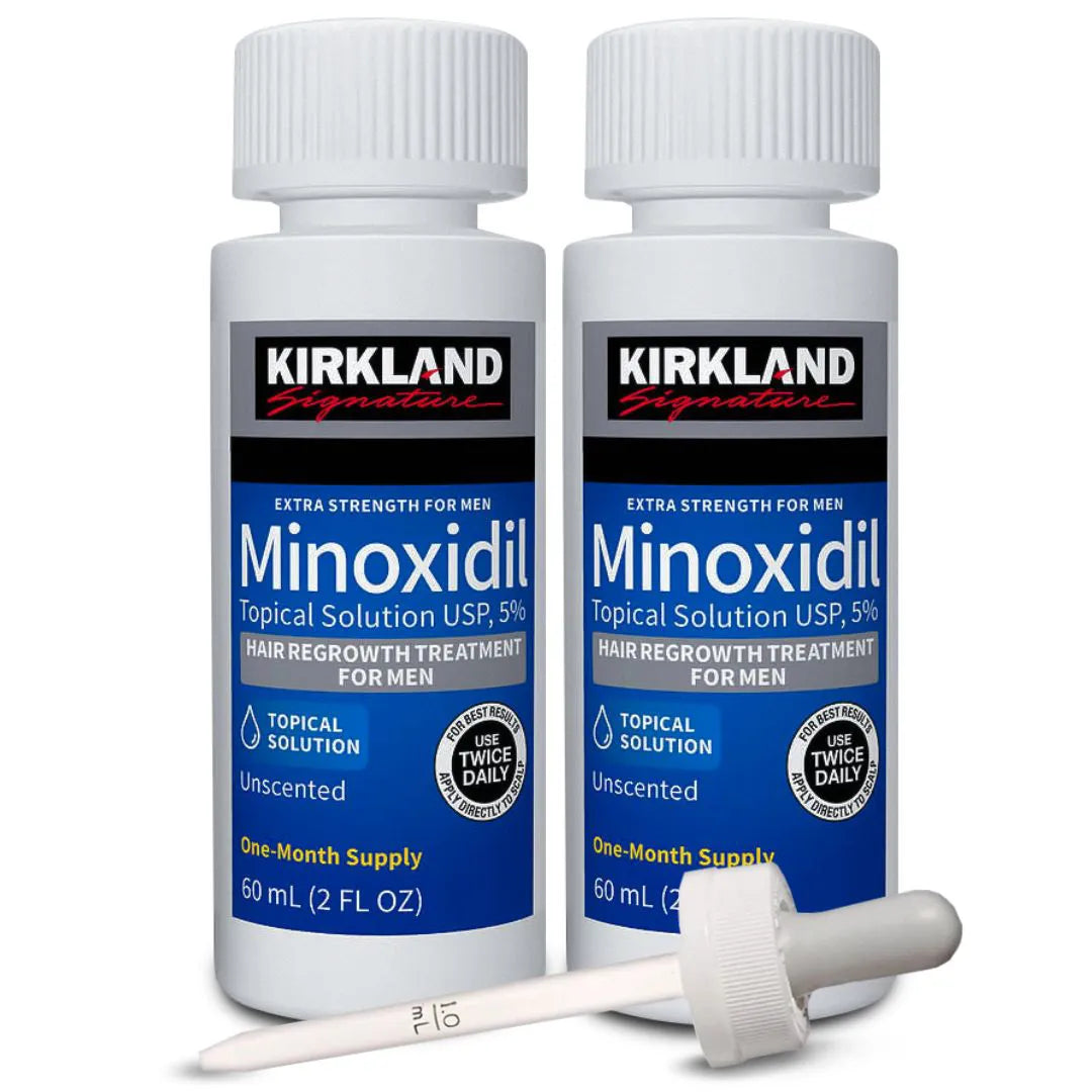 Minoxidil Kirkland 5% Original - Kit para 2 Meses (2 Frascos de 60ml)
